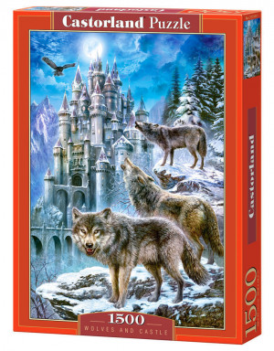 Castorland  C-151141-2 Wolves and Castle,Puzzle 1500 Teile