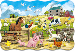 Castorland  C-02429-1 Animals on the Farm, Puzzle 20 Teile maxi