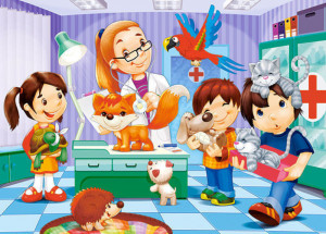 Castorland  B-06847-1 At the Animal Doctor, Puzzle 60 Teile