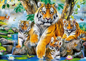 Castorland  B-13517-1 Tigers by the Stream, Puzzle 120 Teile
