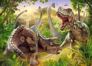 Castorland  B-018413 Dinosaur Battle, Puzzle 180 Teile