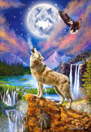 Castorland  C-151806-2 Wolf's Night, Puzzle 1500 Teile