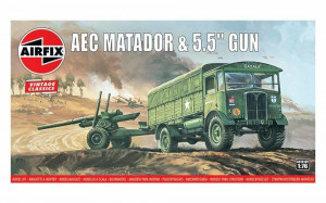 Airfix 1:76 A01314V AEC Matador & 5.5inch Gun,Vintage Classics