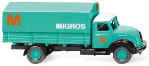 Wiking H0 1/87 042602 Magirus Sirius Pritschen-Lkw "Migros" - NEU OVP