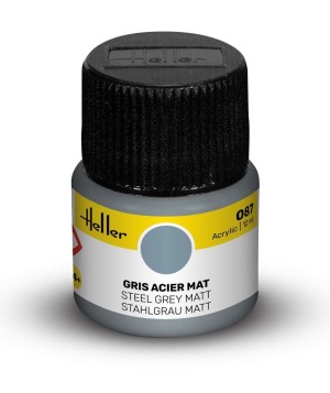 Heller  9087 Acrylfarbe  087 Stahl-Grau, matt 12ml Modellbaufarbe