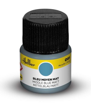 Heller  9089 Acrylfarbe  089 Mittelblau, matt 12ml Modellbaufarbe