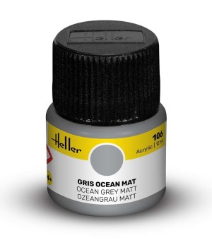 Heller  9106 Acrylfarbe 106 Ozeangrau, matt 12ml Modellbaufarbe