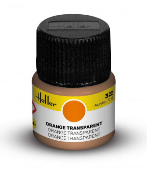 Heller  9322 Acrylfarbe 322 Orange, transparent 12ml 12ml Modellbaufarbe