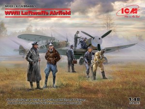 ICM 1:48 DS4801 WWII Luftwaffe Airfield(MesserschmittBf109F-4,Hs126B-1,Pilot,Ground Pers(7 fig