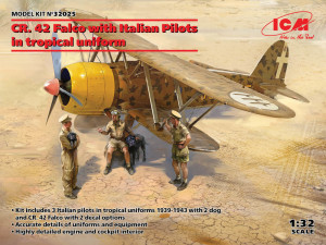 ICM 1:32 32025 CR. 42 Falco with Italian Pilots in tropical uniform