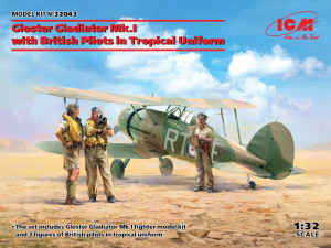 ICM 1:32 32043 Gloster Gladiator Mk.I with British Pilots in Tropical Uniform