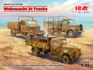 ICM 1:35 DS3507 Wehrmacht 3t Trucks (V3000S, KHD S3000, L3000S)