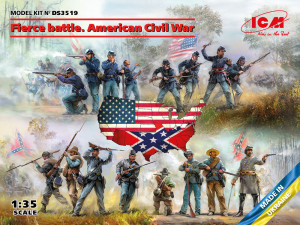 ICM 1:35 DS3519 Fierce battle. American Civil War(Union Infan,UnionInfaSet #2,ConfederInfSet #2