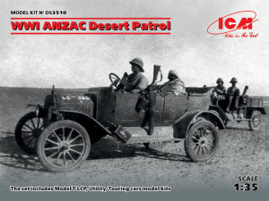 ICM 1:35 DS3510 WWI ANZAC Desert Patrol (Model T LCP, Utility, Touring)