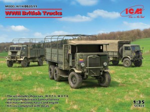 ICM 1:35 DS3511 WWII British Trucks(Model W.O.T.6,Model W.O.T.8,Leyland Retriever General Serv