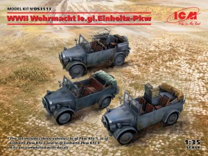 ICM 1:35 DS3513 WWII Wehrmacht le.gl.Einheitz-Pkw(le.gl.PKWKfz.1,le.gl.Einheitz-PkwKfz.2,PkwKfz4