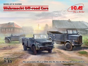 ICM 1:35 DS3503 Wehrmacht Off-road Cars (Kfz1,Horch 108 Typ 40, L1500A)