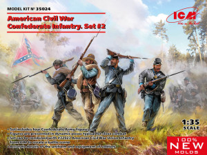 ICM 1:35 35024 American Civil War Confederate Infantry.Set #2 (100% new molds)