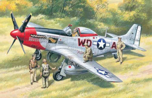 ICM 1:48 48153 Mustang P-51D WWII American Fighter with USAAF Pilots and Ground Personnel