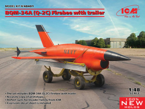 ICM 1:48 48401 BQM-34A (Q-2C) Firebee with trailer (1 airplane and trailer)