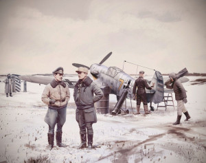 # ICM 1:48 48804 Bf 109F-4 with German Luftwaffe stuff