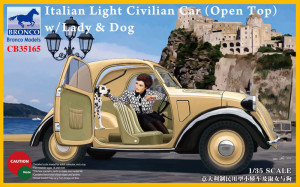 Bronco Models 1:35 CB35165 Italian Light Civilian Car(Open Top) w/Lady & Dog