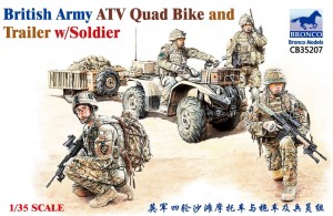 Bronco Models 1:35 CB35207 British Army ATV Quad Bike and Trailer w/Soldier