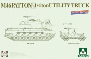 Takom 1:35 TAK2117X MEDIUM  TANK M46  PATTON + 1/4 ton UTILITY TRUCK Limited Edition