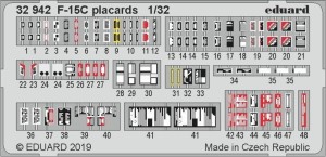 Eduard Accessories 1:32 32942 F-15C placards for Tamiya