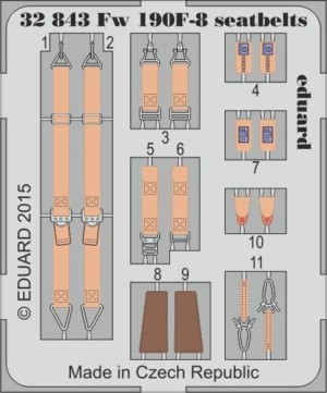 Eduard Accessories 1:32 32843 Fw 190F-8 seatbelts for Revell