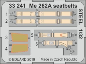 Eduard Accessories 1:32 33241 Me 262A seatbelts STEEL f. Revell