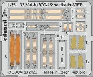 Eduard Accessories 1:35 33334 Ju 87G-1/2 seatbelts STEEL for BORDER MODEL