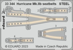 Eduard Accessories 1:32 33344 Hurricane Mk.IIb seatbelts STEEL 1/32 REVELL