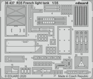 Eduard Accessories 1:35 36437 R35 French light tank for Tamiya