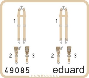 Eduard Accessories 1:48 49085 Seatbelts Luftwaffe WWII bombers SUPERFA