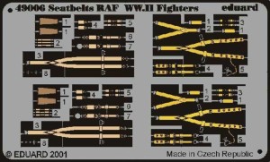 Eduard Accessories 1:48 49006 Color Seatbelts RAF WWII