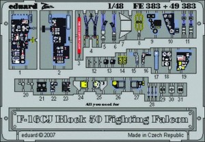 Eduard Accessories 1:48 49383 F-16CJ Block 50 Fighting Falcon, Für Tamiya Bausatz