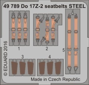 Eduard Accessories 1:48 49789 Do 17Z-2 seatbelts STEEL for ICM