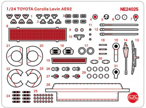 NUNU-BEEMAX 1:24 NE24025 TOYOTA Corolla Levin AE92, Grade UP Parts