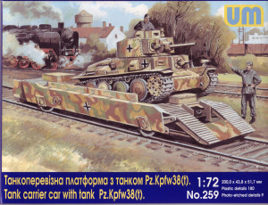 Unimodels 1:72 UM259 Tank carrier car with Pz.Kpfw. 38(t)