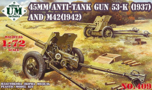 Unimodels 1:72 UMT409 45mm Antitank guns 53-K (1937) and M42 (1942)