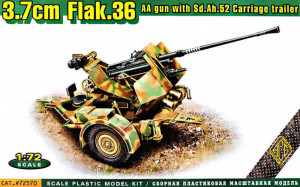 ACE 1:72 ACE72570 Flak.36  3.7cm. AA gun with Sd.Ah.52 carriage trailer