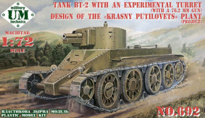 Unimodels 1:72 UMT692 BT-2 tank with an experimental turret(w.76.2mm gun)design ofKrasny Putilovets