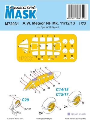 Special Hobby 1:72 100-M72031 A.W. Meteor NF Mk.11/12/13 MASK