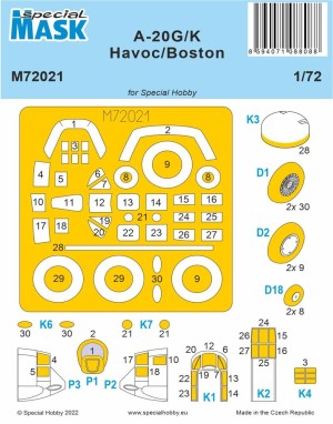 Special Hobby 1:72 100-M72021 A-20G/K Havoc/Boston MASK 1/72