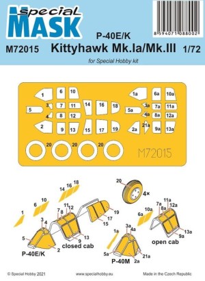 Special Hobby 1:72 100-M72015 P-40E/K/Kittyhawk Mk.Ia/Mk.III Mask