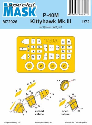 Special Hobby 1:72 100-M72026 P-40M Warhawk/Kittyhawk Mk.III MASK