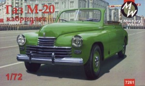 Military Wheels 1:72 MW7261 GAZ-M20 Pobeda cabriolet, Soviet car