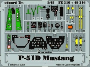 Eduard Accessories 1:48 FE216 P-51D Mustang