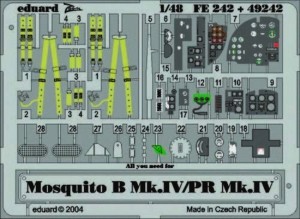 Eduard Accessories 1:48 FE242 Mosquito B.Mk.IV/PR Mk.IV für Tamiya Bausatz
